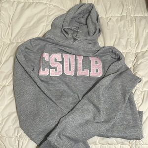 CSULB Gray Sweater with Pink Embroidery